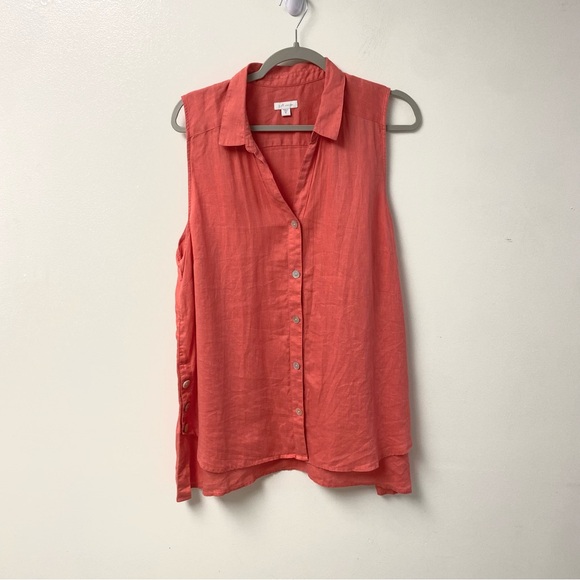 J. Jill Tops - J Jill Love Linen Button Down Coral Tank Top Size XL